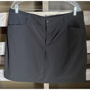 Eddie Bauer Size 16 Black Skort Pockets Microfiber Built In Spandex Shorts